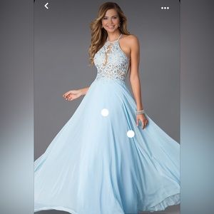 Light Blue Blush Prom Dress